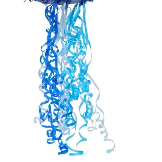 Blue Panda Number 3 Pull String Pinata for Boys 3rd Birthday Party Decorations, Ombre Blue, 16.5 x 11 In image {5}