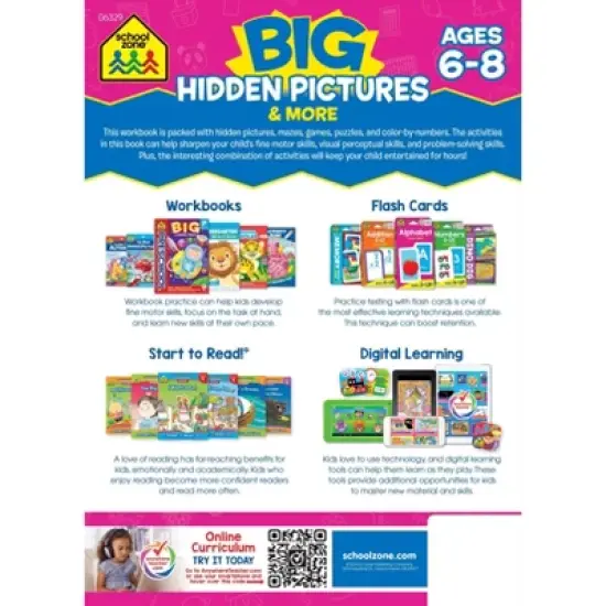 School Zone Big Hidden Pictures & More Workbook - (Paperback) image {1}