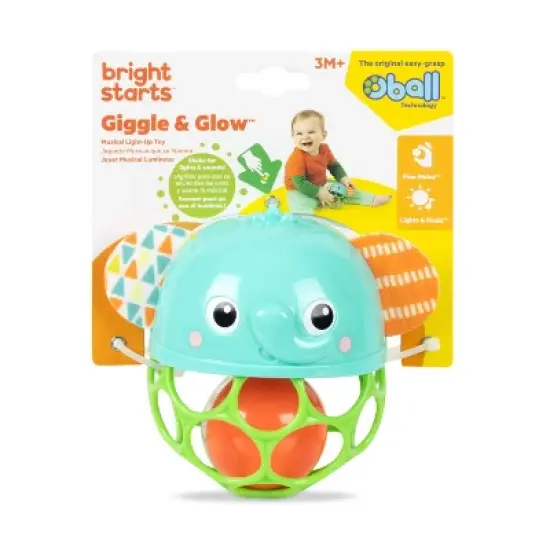 Bright Starts Giggle & Glow Musical Light-Up Rattle Easy-Grasp Elephant image {7}