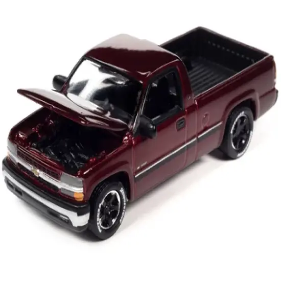 2002 Chevrolet Silverado Pickup Truck Cherry Red Metallic Limited Ed to 9868 pieces 1/64 Diecast Model Car by Johnny Lightning image {2}