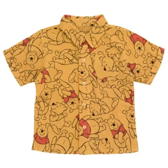 Disney Winnie the Pooh Mickey Mouse Goofy Donald Duck Daisy Duck Button Down Shirt & Shorts Newborn to Toddler image {2}