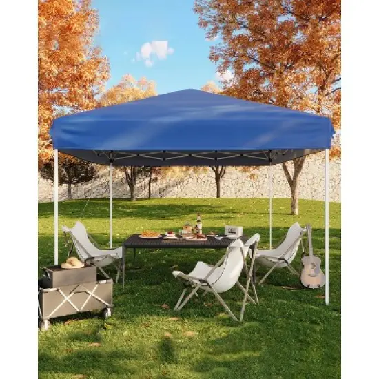 10x10 Pop Up Canopy with 3 Height Settings, Easy Setup, 4 Sandbags & Carry Bag For Camping, Parties, Events image {8}