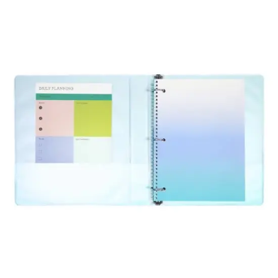 Yoobi Evolve 1" D-Ring Binder 220 Sheet Capacity Powder Blue Ombre image {5}