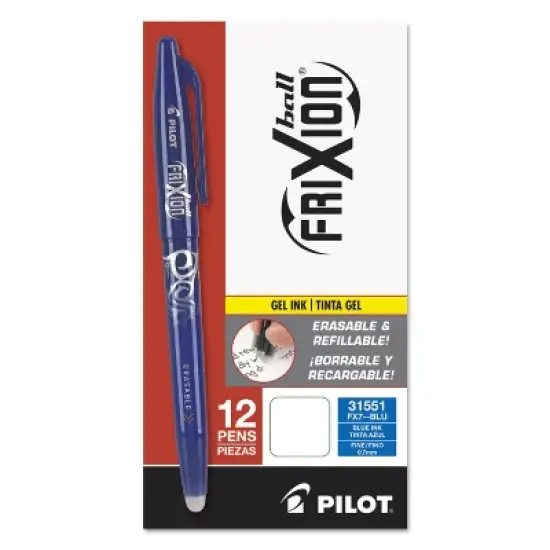 Pilot FriXion Ball Erasable Gel Ink Stick Pen Blue Ink .7mm 31551 image {1}