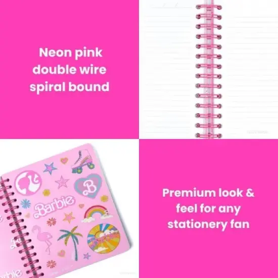 Yoobi Barbie Journal Spiral 6"x8" Barbie Logo Pattern, School Supplies image {3}