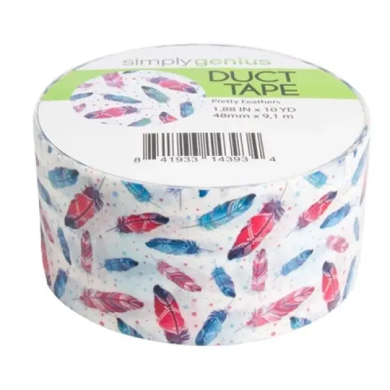 Bright Creations Simply Genius 1 Pack Duct Tapes for Art & Craft, Heavy Duty, Colored Duct Tape, Pretty Feathers image {1}