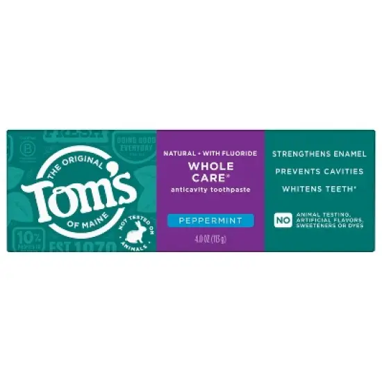 Tom's of Maine Whole Care Peppermint Toothpaste - 4oz image {7}