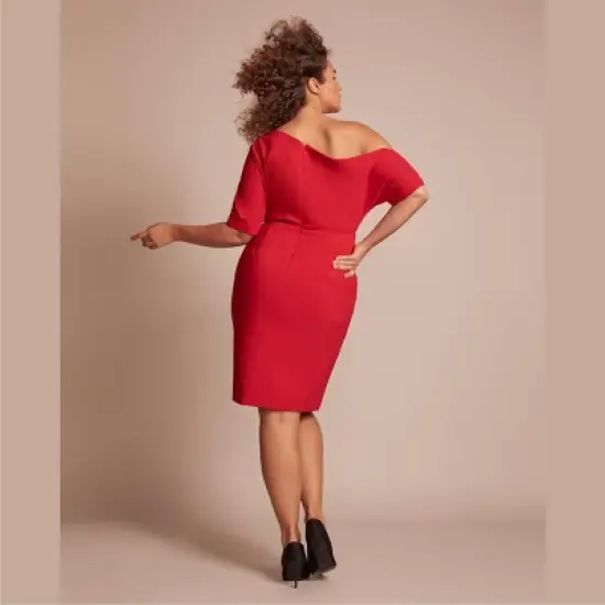 11 Honor&eacute; Collection Women's Off-the-shoulder Asymetrical Midi Dress image {5}