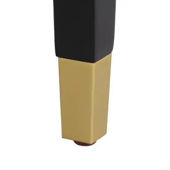 55 Downing Street Wood Bar Stool Black Gold 26" High Mid Century Modern Faux Leather Square Cushion with Footrest for Kitchen Counter Height Island image {5}