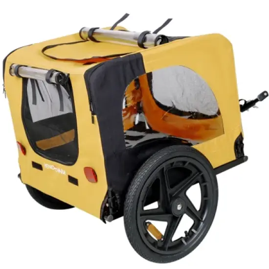 DOMETOUR Foldable Pet Stroller Pet Trailer for Small/Medium Dogs,  Quick Release Wheel, Non-Slip Floor, Internal Leash image {5}