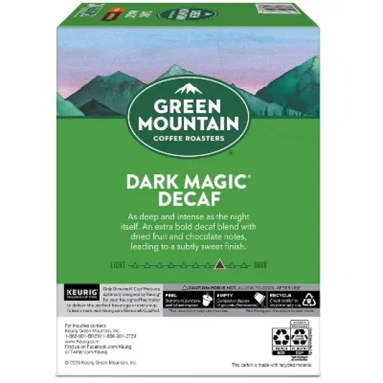 Green Mountain Dark Magic Roast Keurig K-Cup Coffee Pods - Decaf - 24ct image {14}