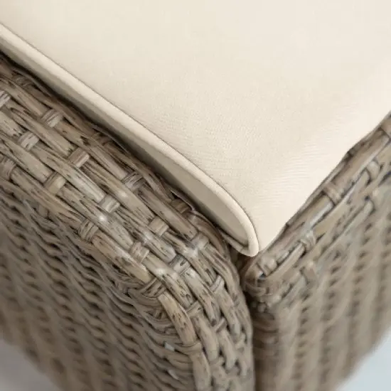 Greemotion 21.25"x16.5" 2pc Garda Square Outdoor Patio Cushioned Ottoman Set Brown: Weather-Resistant, Aluminum Frame image {5}