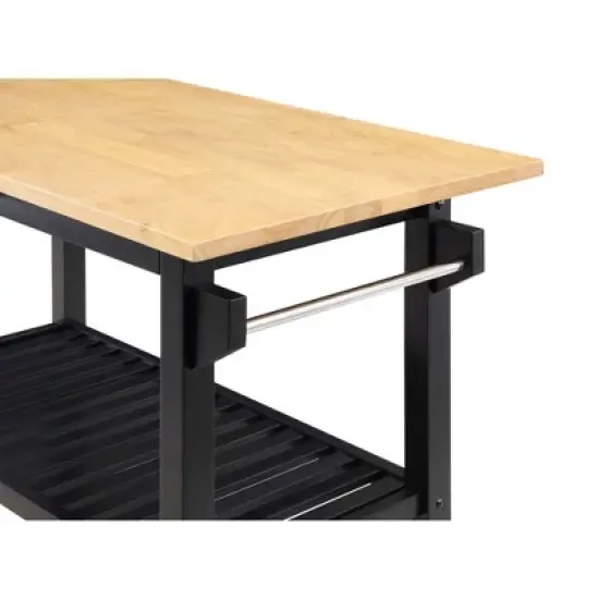 Designs2Go 3 Tier Butcher Block Kitchen Prep Island with Drawer - Breighton Home image {7}