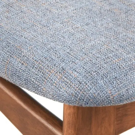 5pc Wave Rectangular Dining Set Walnut/Blue - Buylateral image {13}