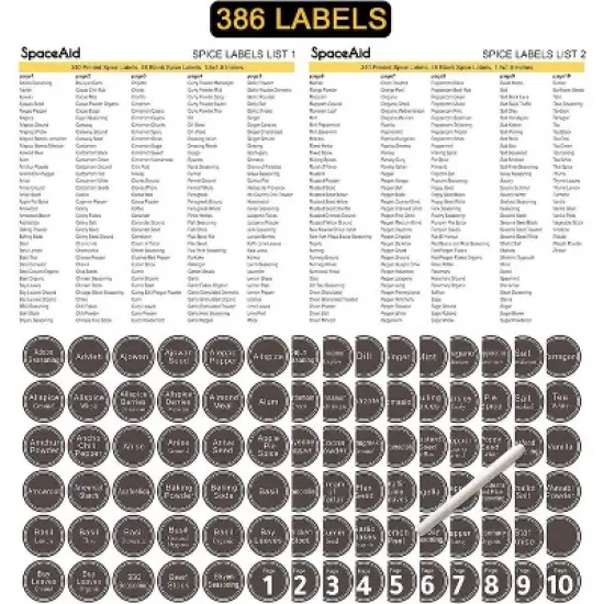 Spice Rack Organizer, Comes with 20-36 Jars and 386 Labels, for Cabinet, Countertop, Pantry or Wall Mount - SpaceAid&reg; image {6}