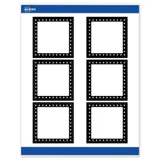 Avery 3" x 3" Labels, Black and White Polka Dots, 60 ct image {8}