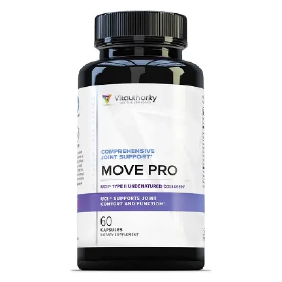 Move Pro Comprehensive Joint Capsules Supplement, Type III Undenatured Collagen for Joint Comfort & Function, Vitauthority, 60ct image {3}