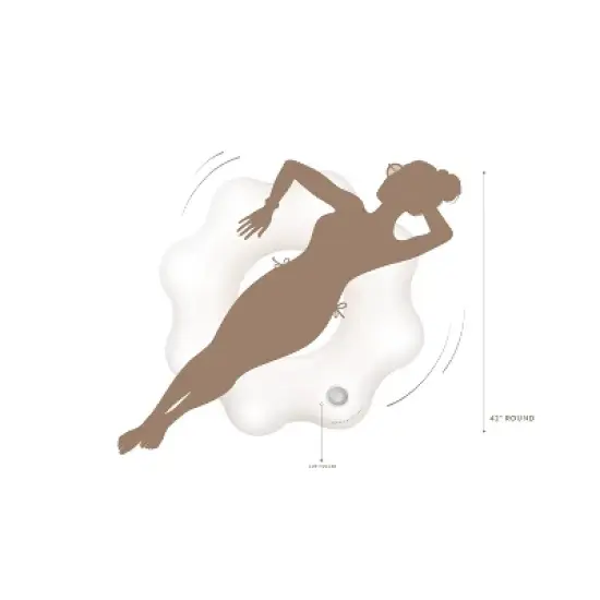 MINNIDIP Exclusive Resort Collection Scalloped Ring Float with Cup Holder: PVC Material image {3}