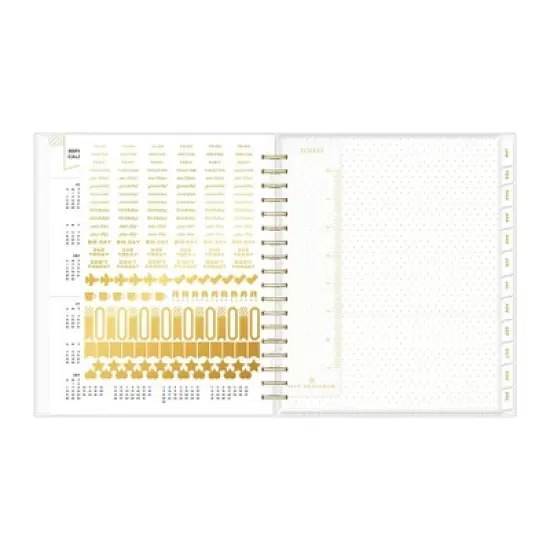 Day Designer 2024 Planner 8"x10" Daily/Monthly Frosted Cover Rugby Stripe Black image {6}