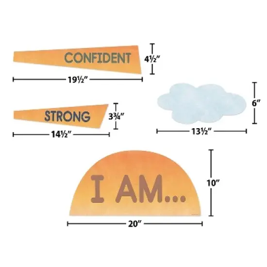 Teacher Created Resources Moving Mountains Road Trip Sun Positive Affirmations Bulletin Board Set image {1}