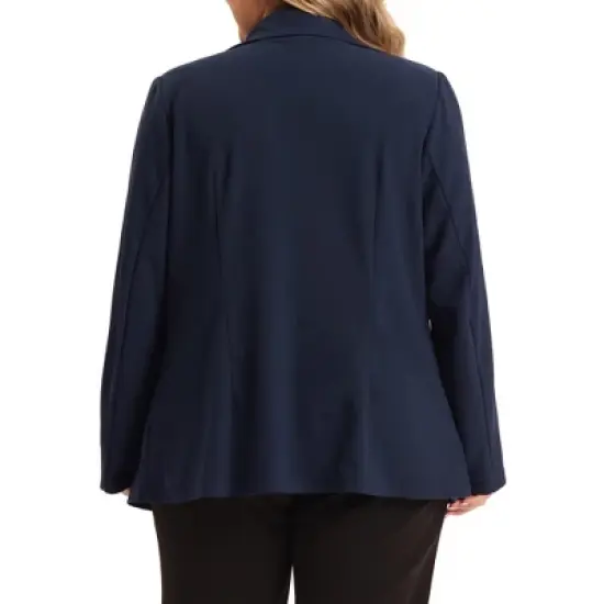 Agnes Orinda Women's Plus Size Lapel Work Double Breasted Jacket Blazers image {3}