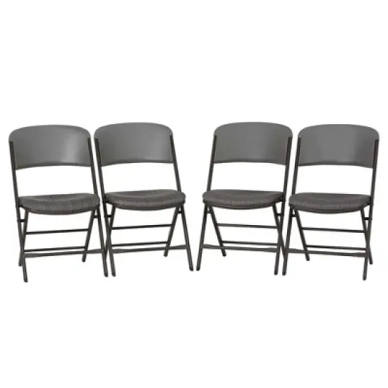 4pk Padded Commercial Grade Folding Chair Gray - Lifetime image {1}