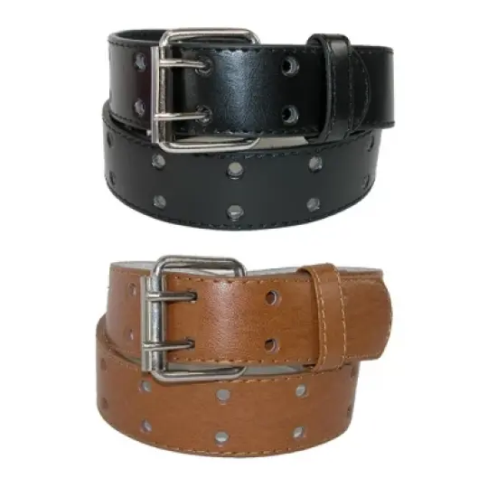 CTM Kid's Leather Two Hole Jean Belt (Pack of 2 Colors) image {10}