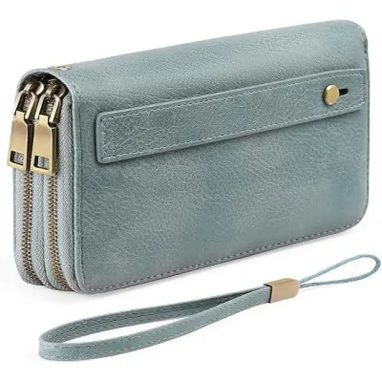 Ladies' clutch bag with anti-theft wrist strap,leather wallet,large-capacity credit card holder,handle-style carry strap image {11}