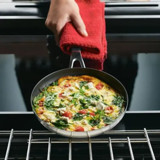 KitchenAid 2pk Stainless Steel Nonstick Skillets Light Silver image {4}