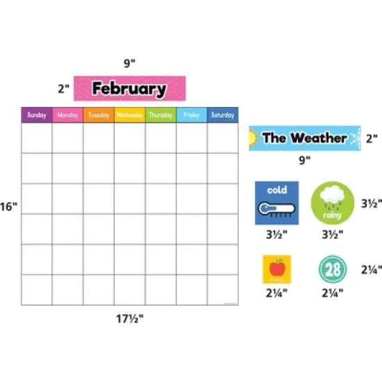 Teacher Created Resources&reg; Colorful Magnetic Calendar Set, 93 Pieces image {1}