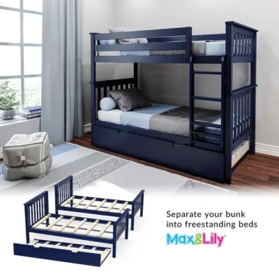 Max & Lily Twin over Twin Bunk Bed with Trundle image {4}
