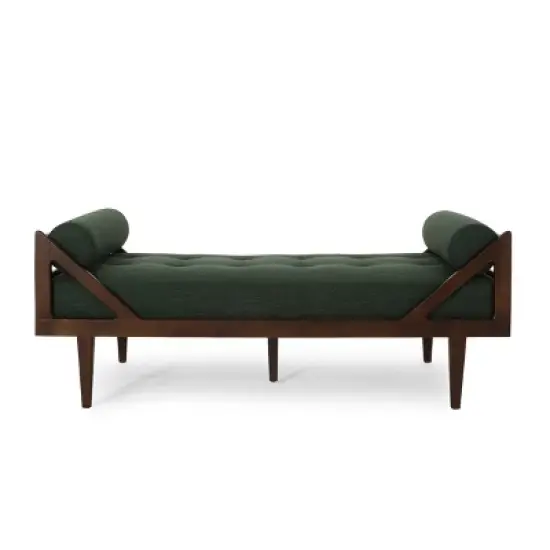 Rayle Contemporary Tufted Chaise Lounge with Rolled Accent Pillows - Christopher Knight Home image {11}