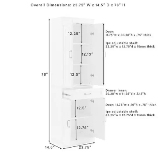Crosley 78" Stanton Kitchen Storage Pantry Cabinet image {9}