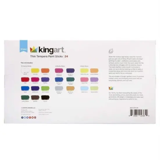 KINGART Tempera Paint Thin Sticks, 24 Colors image {7}