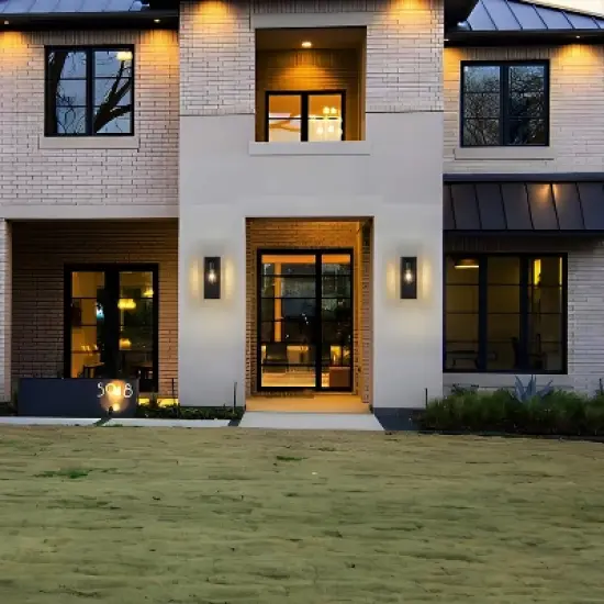 C Cattleya Black Dusk to Dawn Outdoor Wall Lantern Sconce with Clear Tempered Glass(2-Pack) image {5}