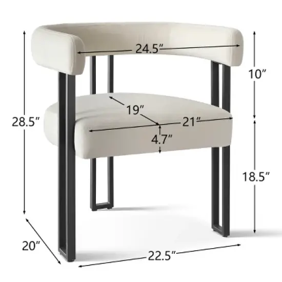 Set of 8 Modern Velvet Dining Chairs, Upholstered Armchairs with Metal Legs, Contemporary Accent Chairs for Dining Room & Kitchen-Maison Boucle image {2}