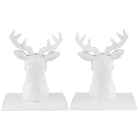 Northlight Set of 2 White Reindeer Head Christmas Stocking Holders 5.75" image {4}