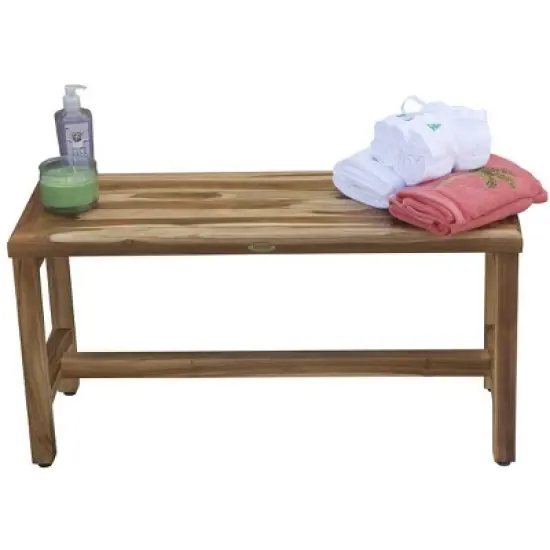 EcoDecors&reg; Eleganto&reg; 36" Teak Wood Shower Bench in EarthyTeak Finish image {2}
