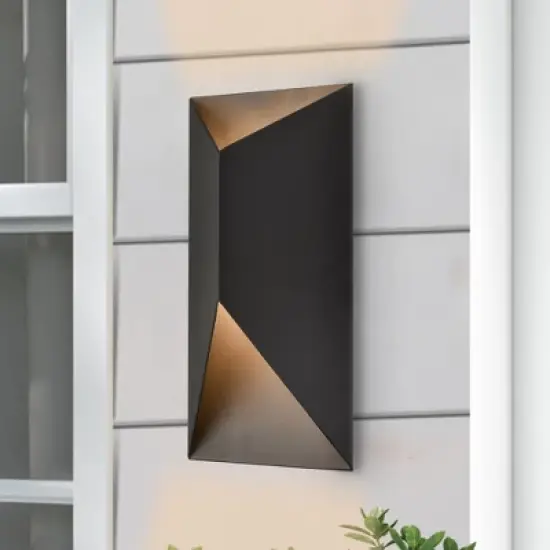 C Cattleya Matte Black Modern Integrated LED Outdoor Wall Light image {1}