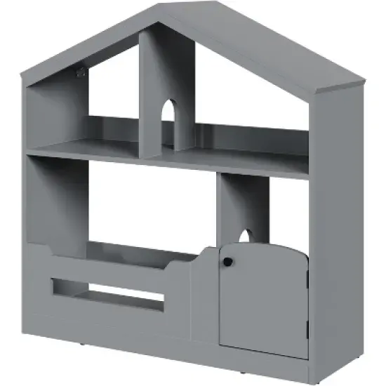 Homhougo 2 Tier Kids Bookshelf with Motion Sensor Light, Wooden Book Rack & Toy Organizer for Nursery, Playroom, Kids&rsquo; Room or Classroom image {5}