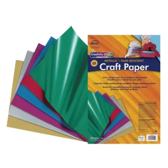Creativity Street&reg; Craft Paper, Metallic, 6 Assorted Colors, 12" x 18", 24 Sheets image {5}
