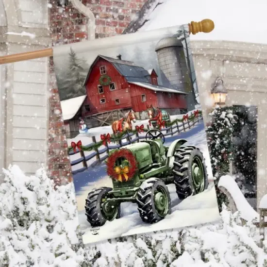 Briarwood Lane Winter House Flag 40x28 For Outdoor Farm Christmas For Christmas House Flag image {3}