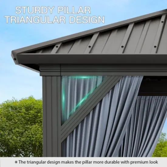 Outdoor Gazebos Canopy 10 x 10 FT Permanent with High Strength Aluminum Frame image {4}