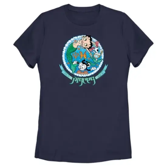 Women's Betty Boop Pisces Zodiac T-Shirt image {3}