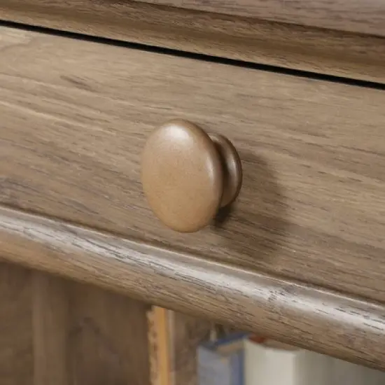 Harbor View Computer Desk Salt Oak - Sauder: Home Office Furniture with Keyboard Shelf, Easy-Glide Drawers image {1}