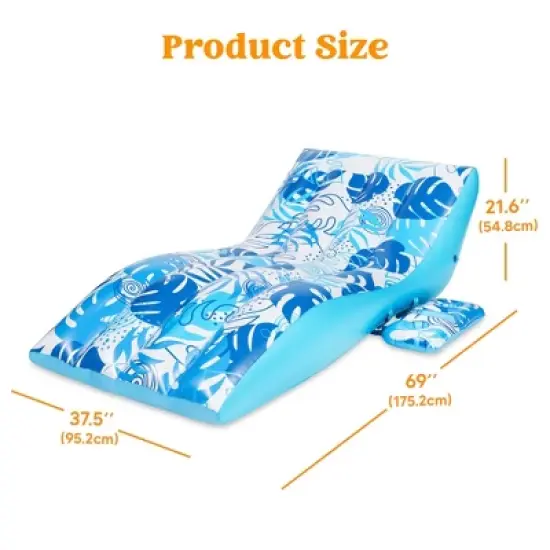 Joyfy Pool Floats Adult Heavy Duty Inflatable Pool Lounge Chair with Detachable Cup Holder, Water Floaty Raft for Tanning Pool Water Fun image {1}