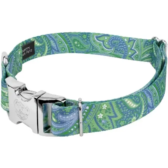 Country Brook Petz Premium Green Paisley Collar and Leash image {2}