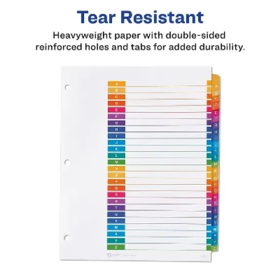 Avery Pre-Printed A-Z Dividers Customizable Table 11832 image {4}