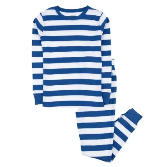 Leveret Kids Two Piece Cotton Striped Boys Pajamas image {6}