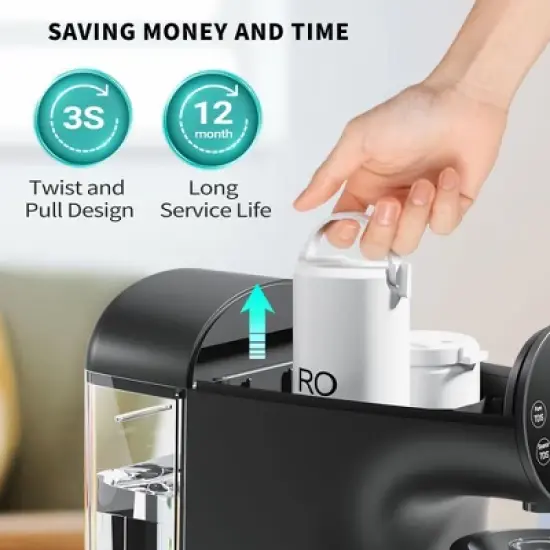 Ecoviva 200G Countertop Reverse Osmosis Water Filtration System with 5 Stage Filtration 3:1 Pure to Drain, TDS Monitor, Faster Delivery Flow image {8}